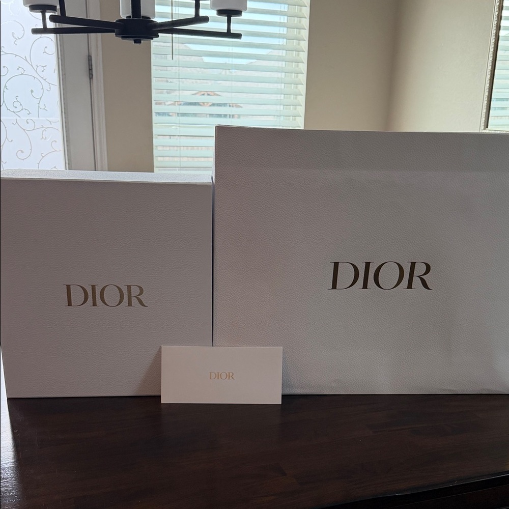 Dior White Presentation Boxes with Gold Logo